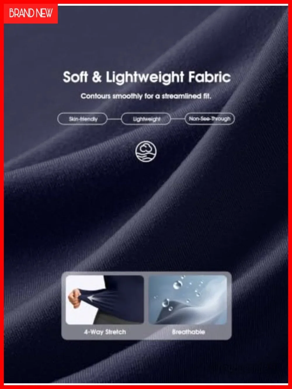 Lightweight Long Sleeve Workout Top Tight Fit Crewneck Athletic Shirt